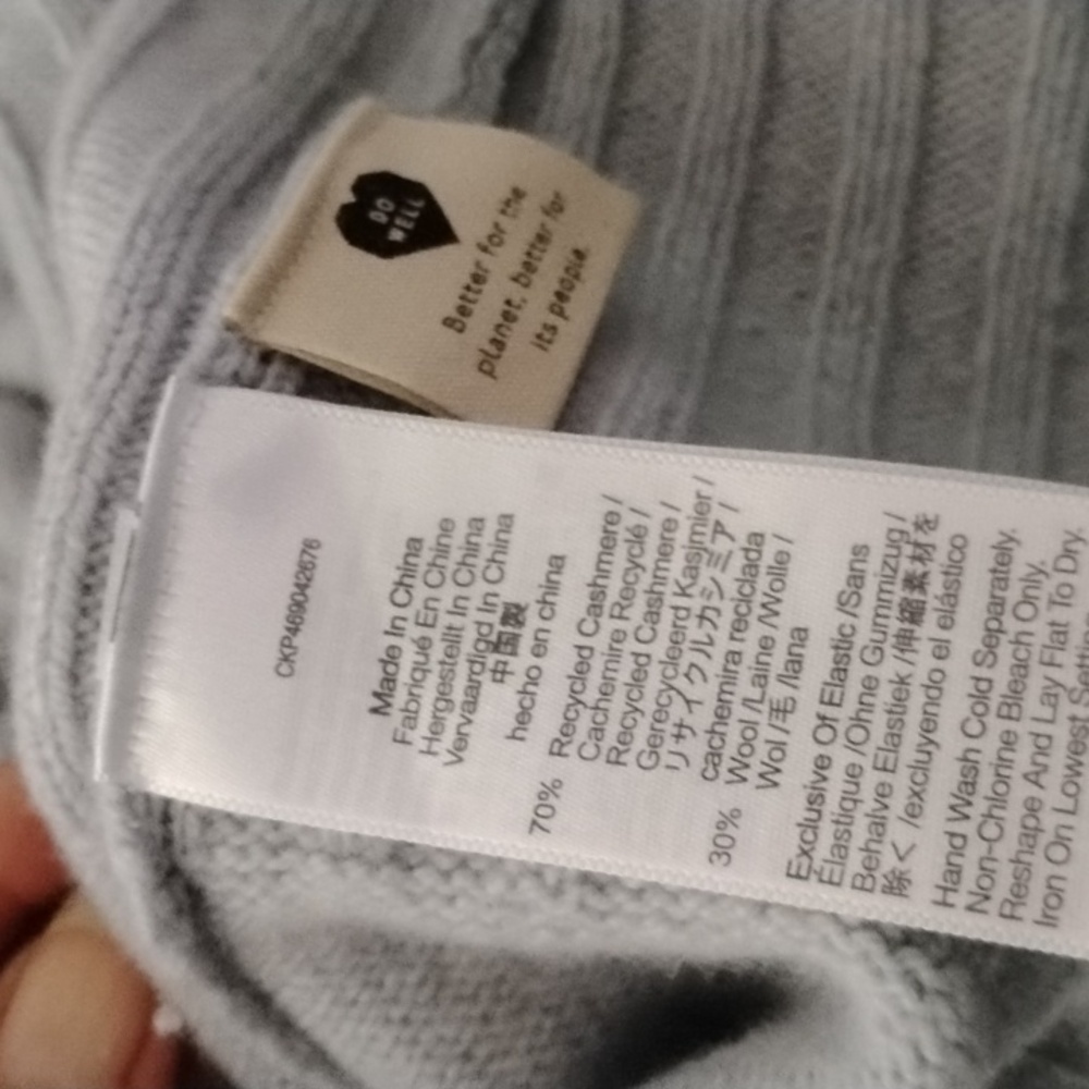Madewell Baby Blue Cashmere Wool Mock Turtleneck Sweater Sz S - Picture 4 of 4
